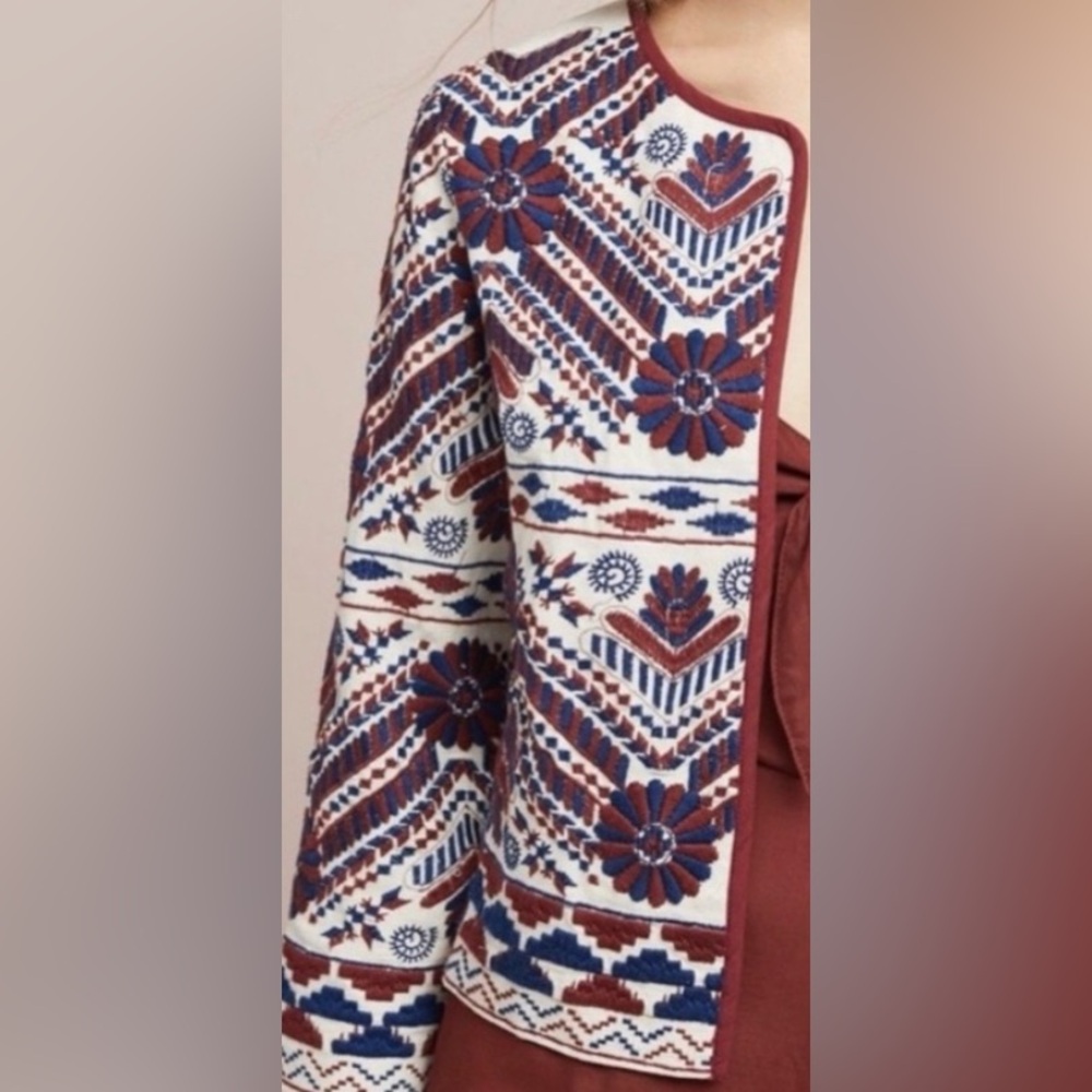 Anthropologie Greenwich Embroidered Jacket - Picture 5 of 5